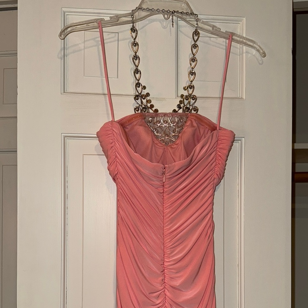 Cache Pink Ruched Embellished Gown - Picture 4 of 6